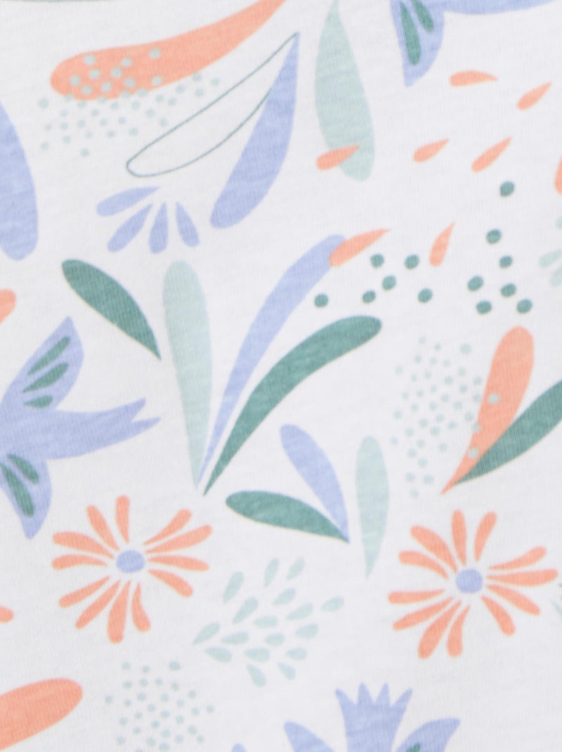 Pyjacourt maille jersey graphique pur coton peigné - Damart Bleu - Kiabi