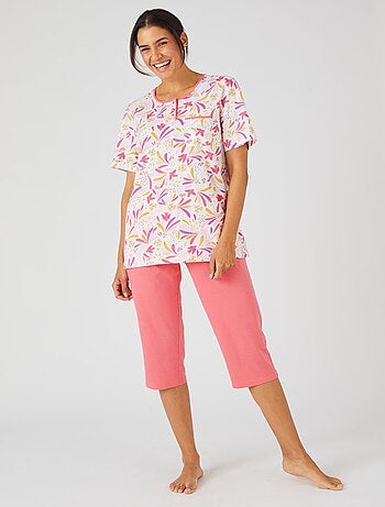 Pyjacourt maille jersey graphique pur coton peigné - Damart