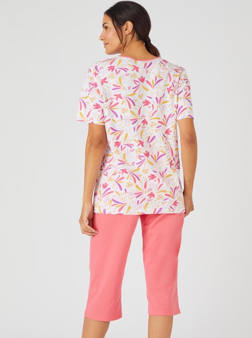 Pyjacourt maille jersey graphique pur coton peigné - Damart - Kiabi