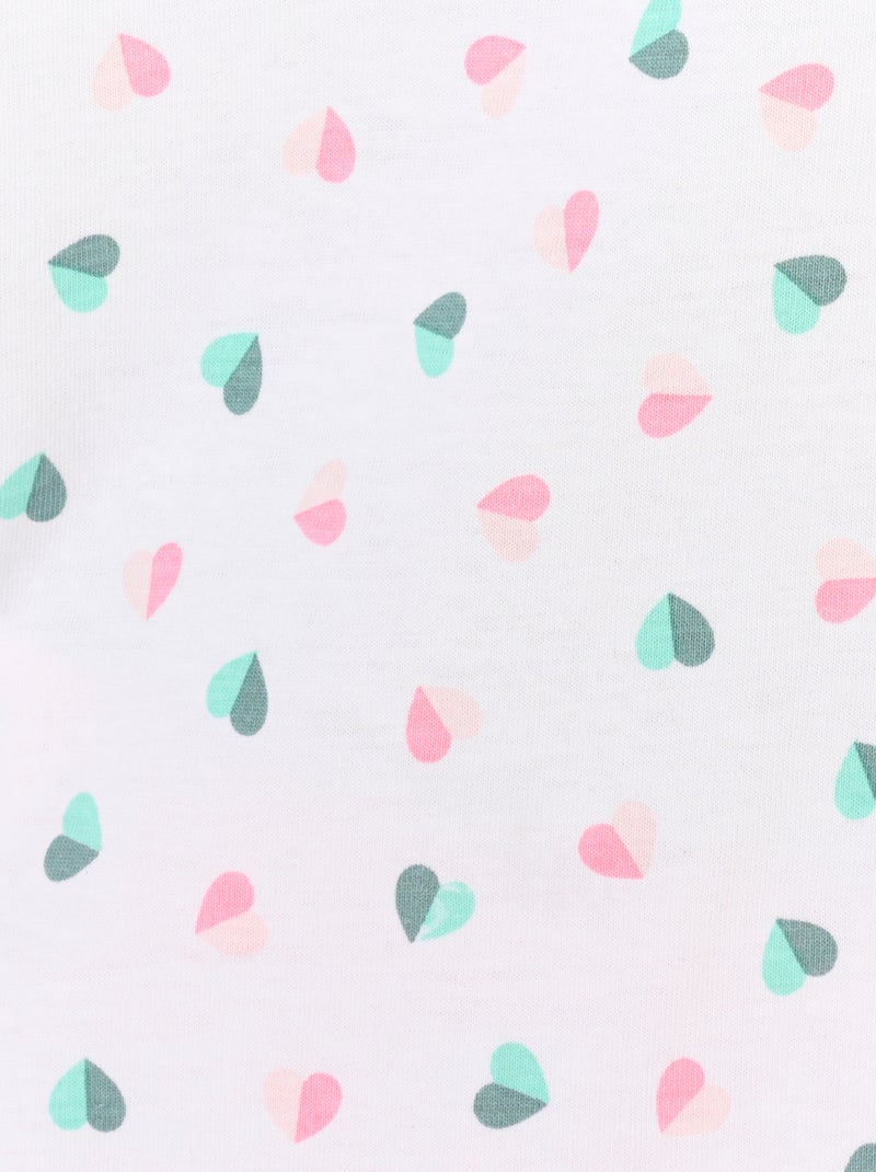 Pyjacourt pur coton peigné - Damart Blanc Rose - Kiabi