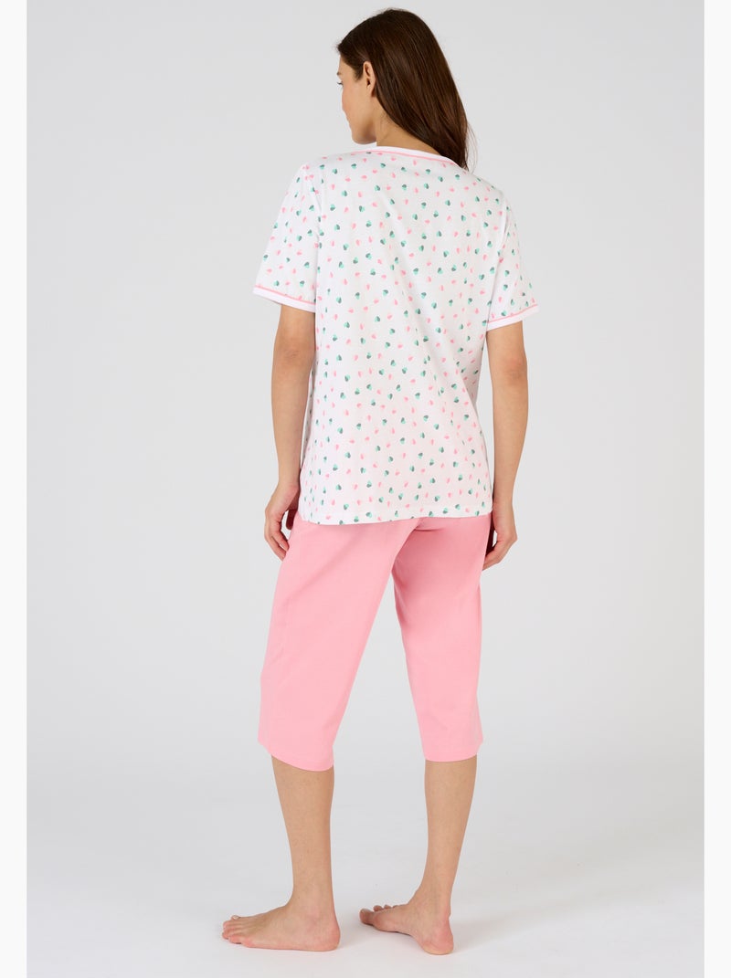 Pyjacourt pur coton peigné - Damart Rose - Kiabi
