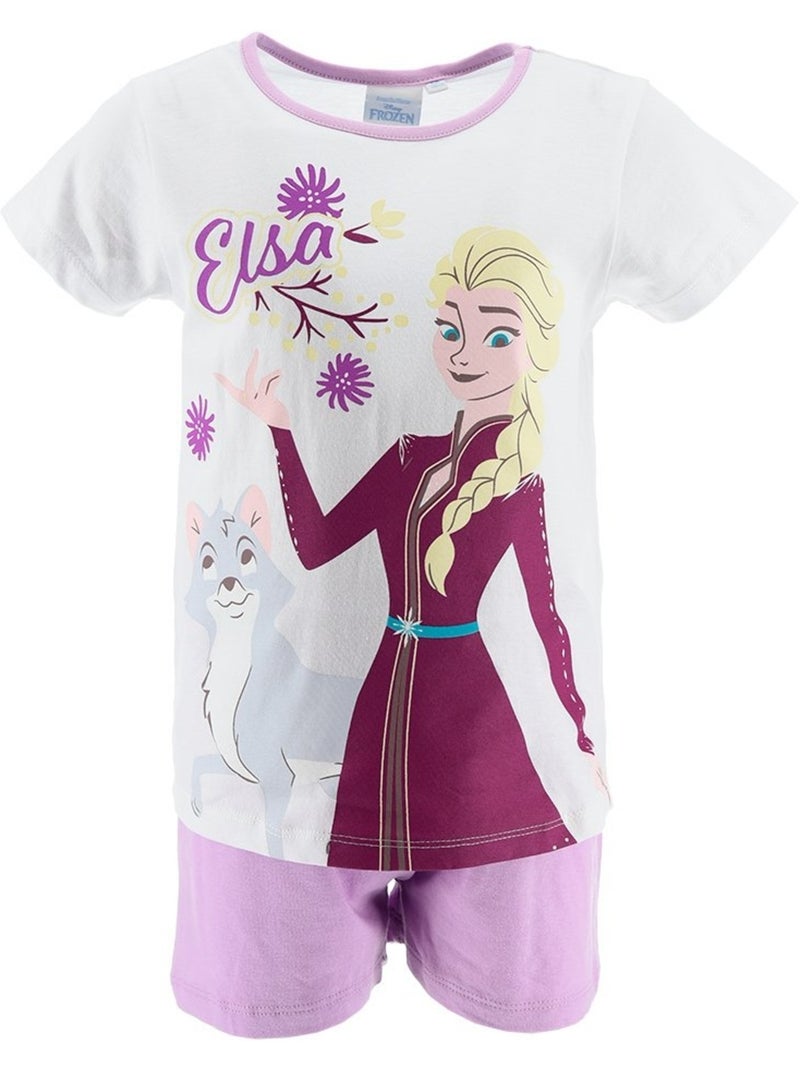 Pyjacourt T-Shirt + Short La Reine des Neiges | Licence Officielle Blanc - Kiabi