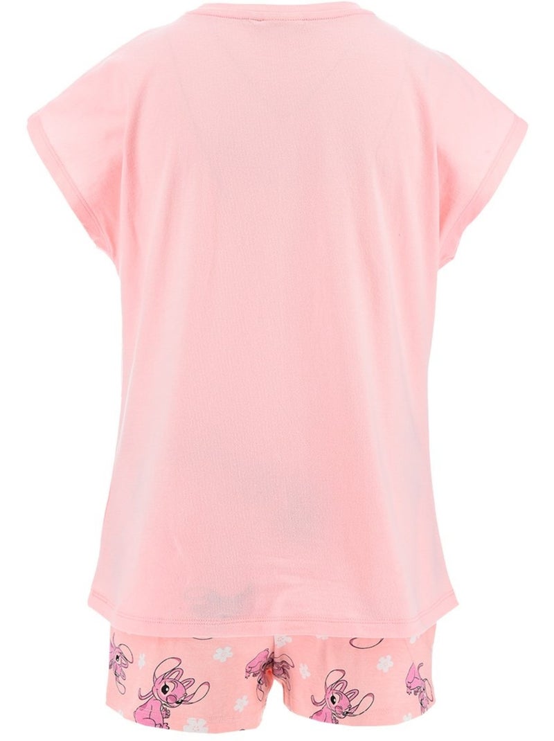 Pyjacourt T-Shirt + Short Lilo et Stitch | Licence Officielle Rose - Kiabi