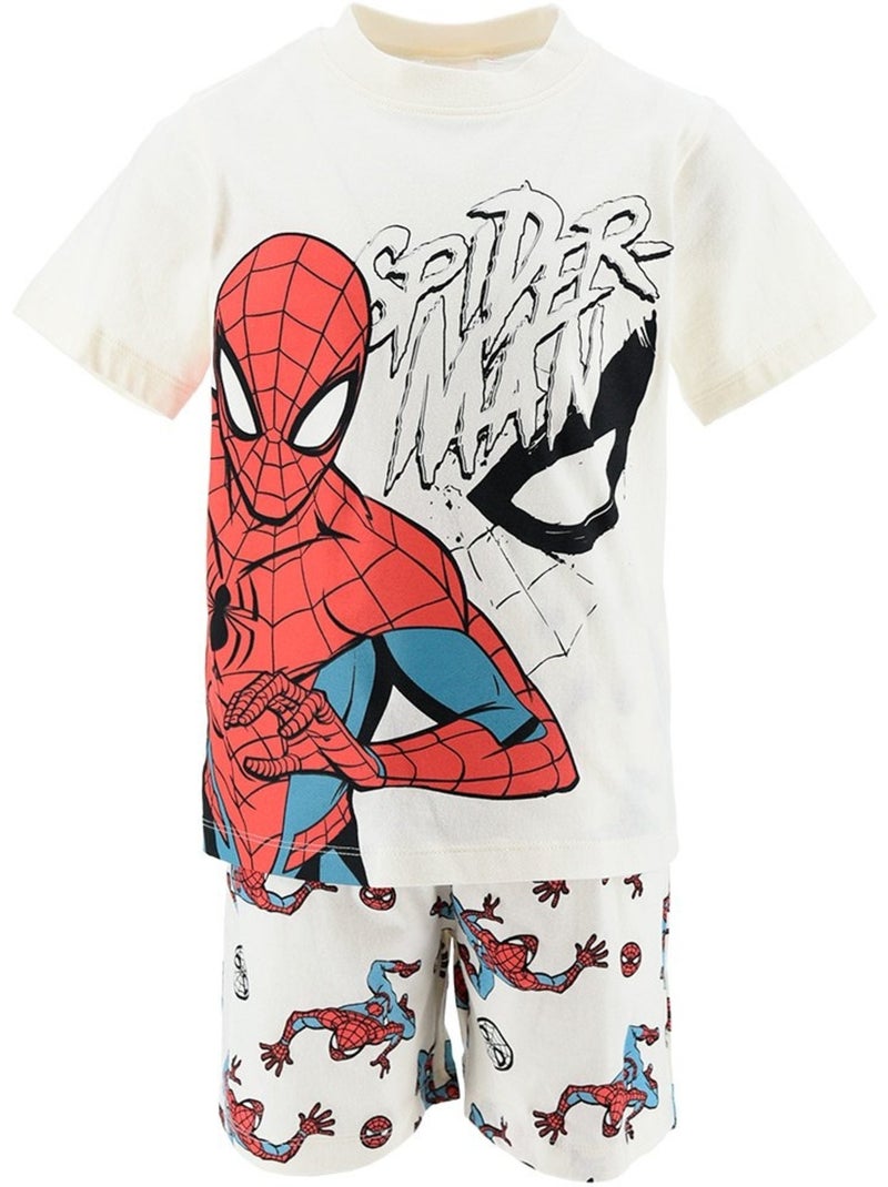 Pyjacourt T-Shirt + Short Spiderman| Licence Officielle Blanc - Kiabi