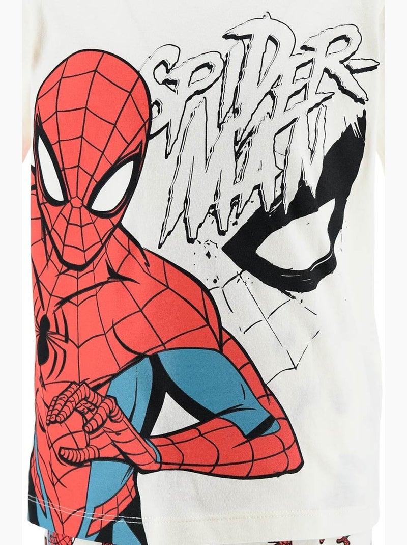 Pyjacourt T-Shirt + Short Spiderman| Licence Officielle Blanc - Kiabi