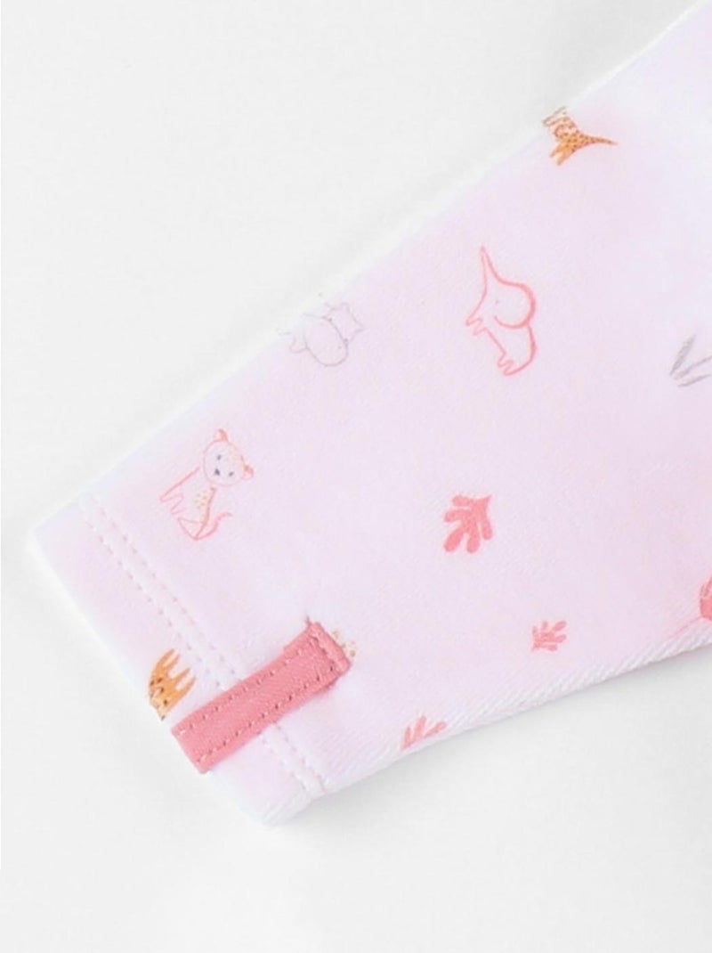 Pyjama 1 pièce à imprimé animalier en velours, clair Noukie's Rose - Kiabi