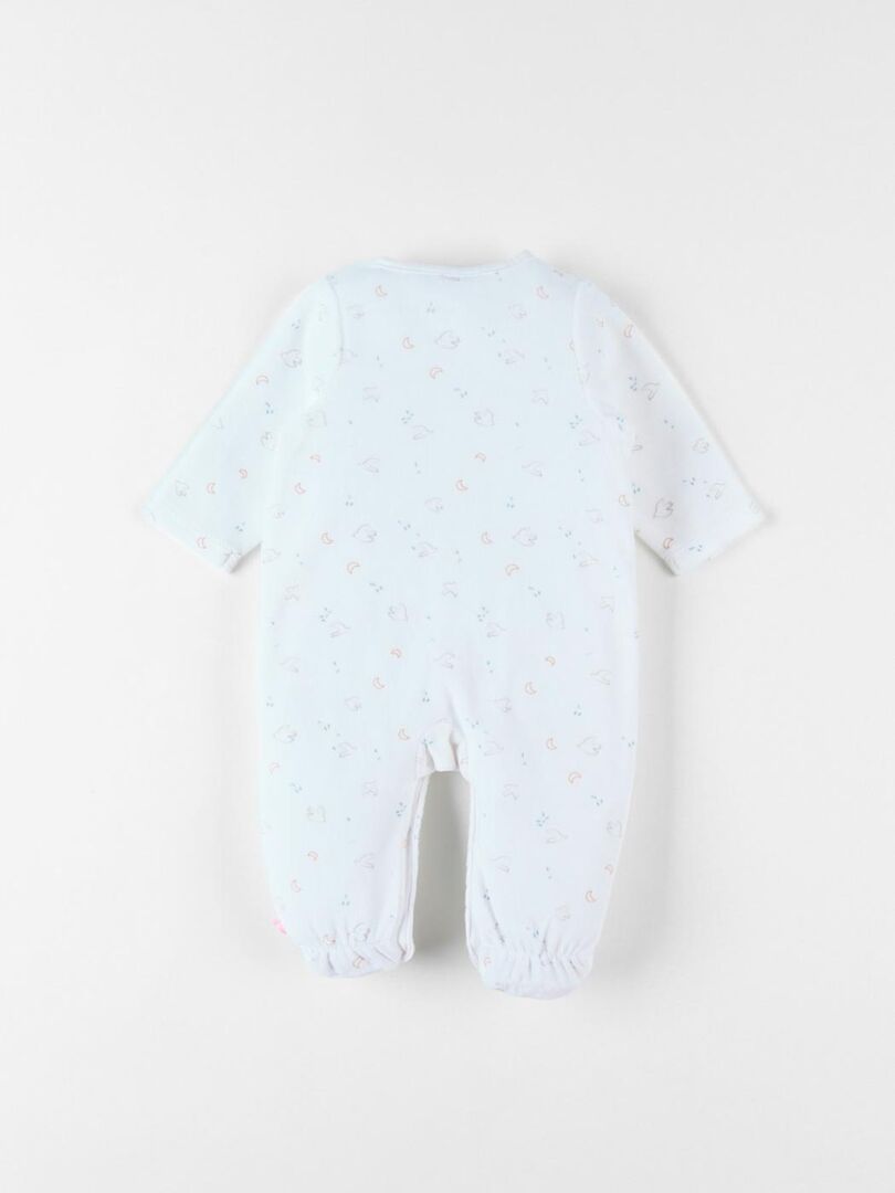 NOUKIE'S - Pyjama en Velours - Beige - Taille 0 Mois - Motif Lapin