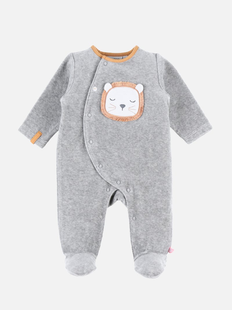 Pyjama 1-pièce Babou en velours, Noukie's Gris - Kiabi