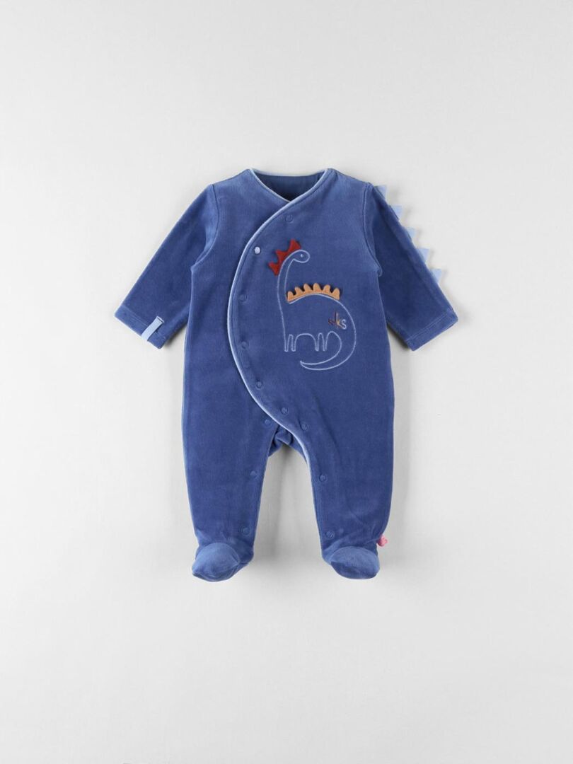 Pyjama Bébé En Velours Noukie's - Ultra Doux Et Pratique Avec Attache Doudou - Anti-dérapant