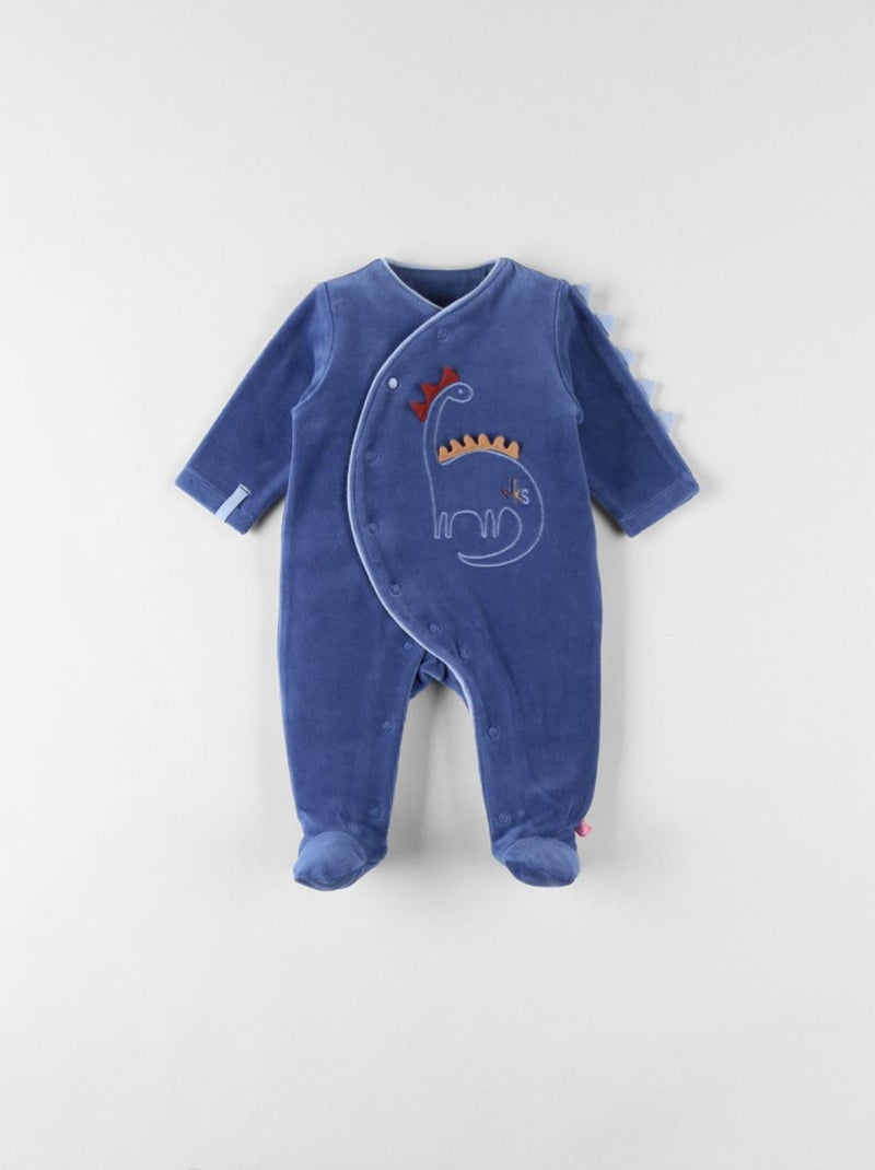 Pyjama 1 pièce dino en velours, foncé Noukie's Bleu - Kiabi