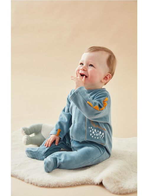 Pyjama bébé velours blanc dinosaures et girafes 1 mois de Noukies