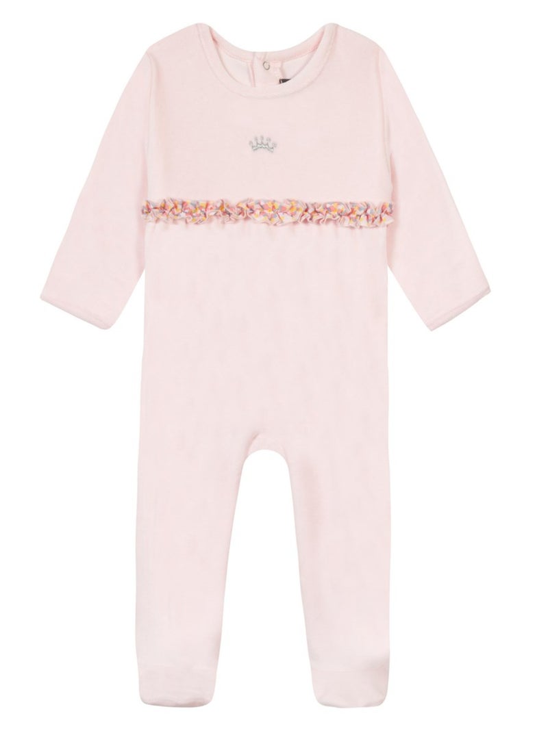 Pyjama 1 Pièce En Maille Velours Oeko-tex 'floriane' Rose pâle - Kiabi