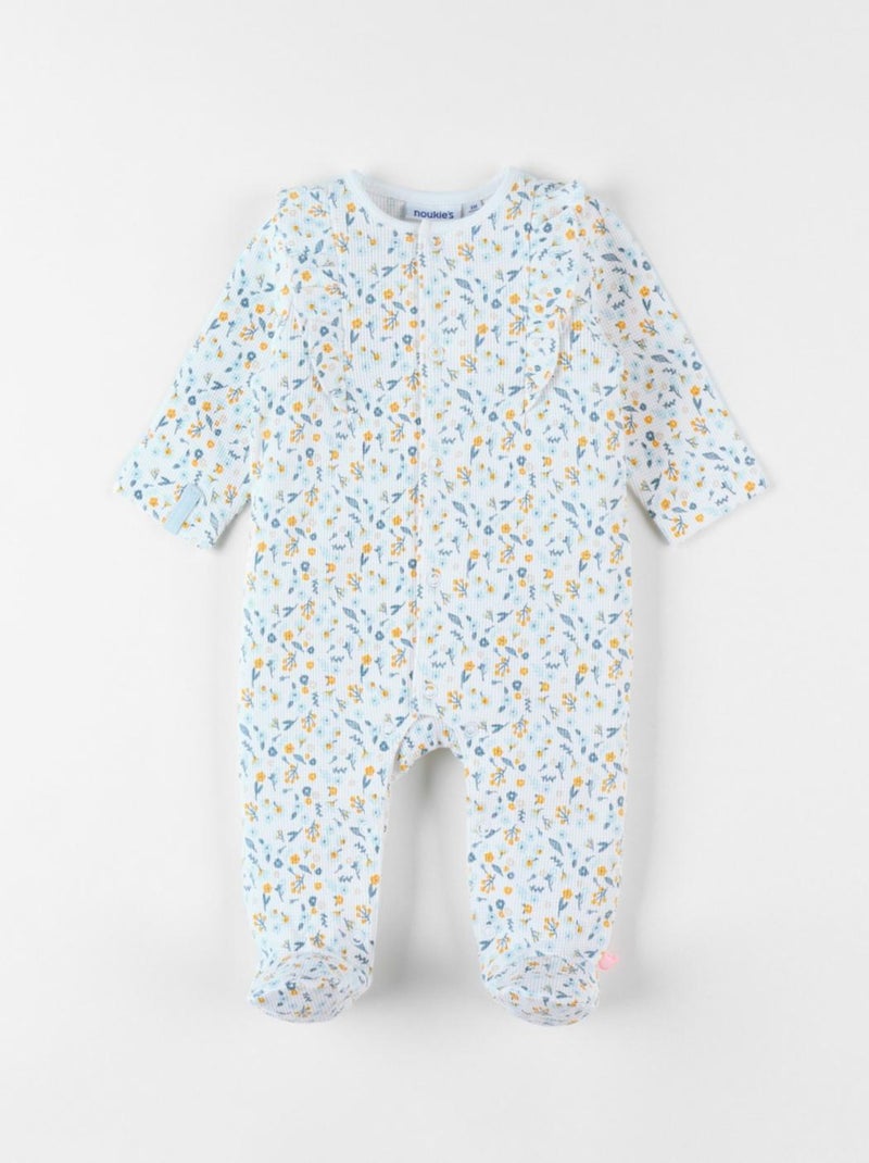 Pyjama 1 pièce fleuri en jersey gaufré, - Noukie's Multicolore - Kiabi