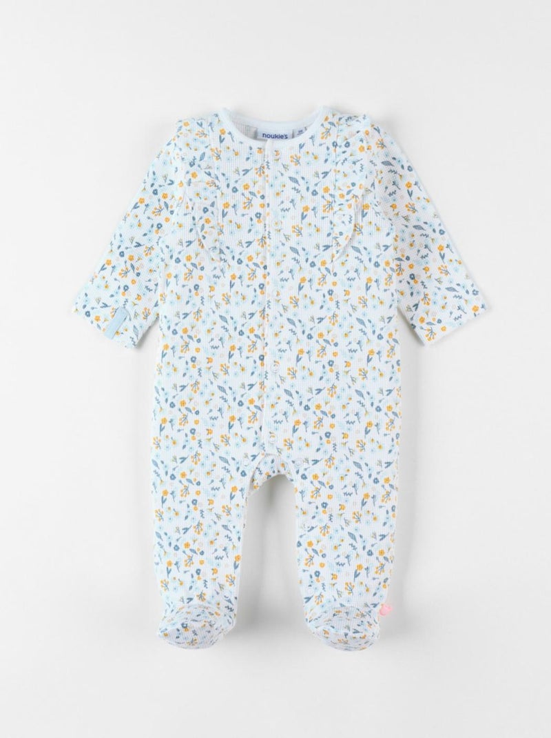 Pyjama 1 pièce fleuri en jersey gaufré, Noukie's Multicolore - Kiabi
