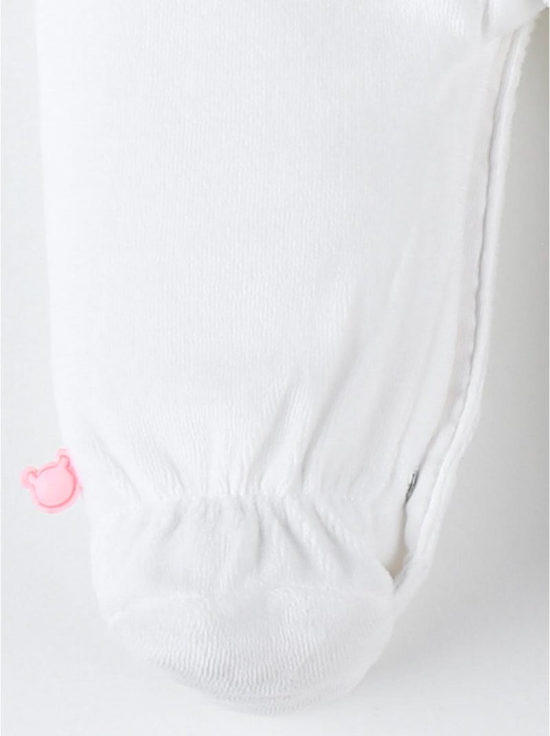 Pyjama 1 pièce hirondelles en velours, Beige - Kiabi