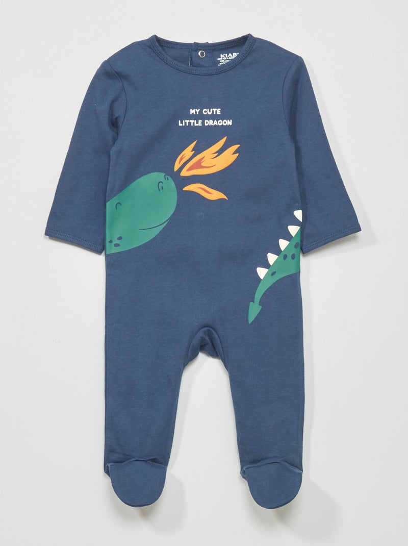 Pyjama 1 pièce imprimé Bleu marine - Kiabi