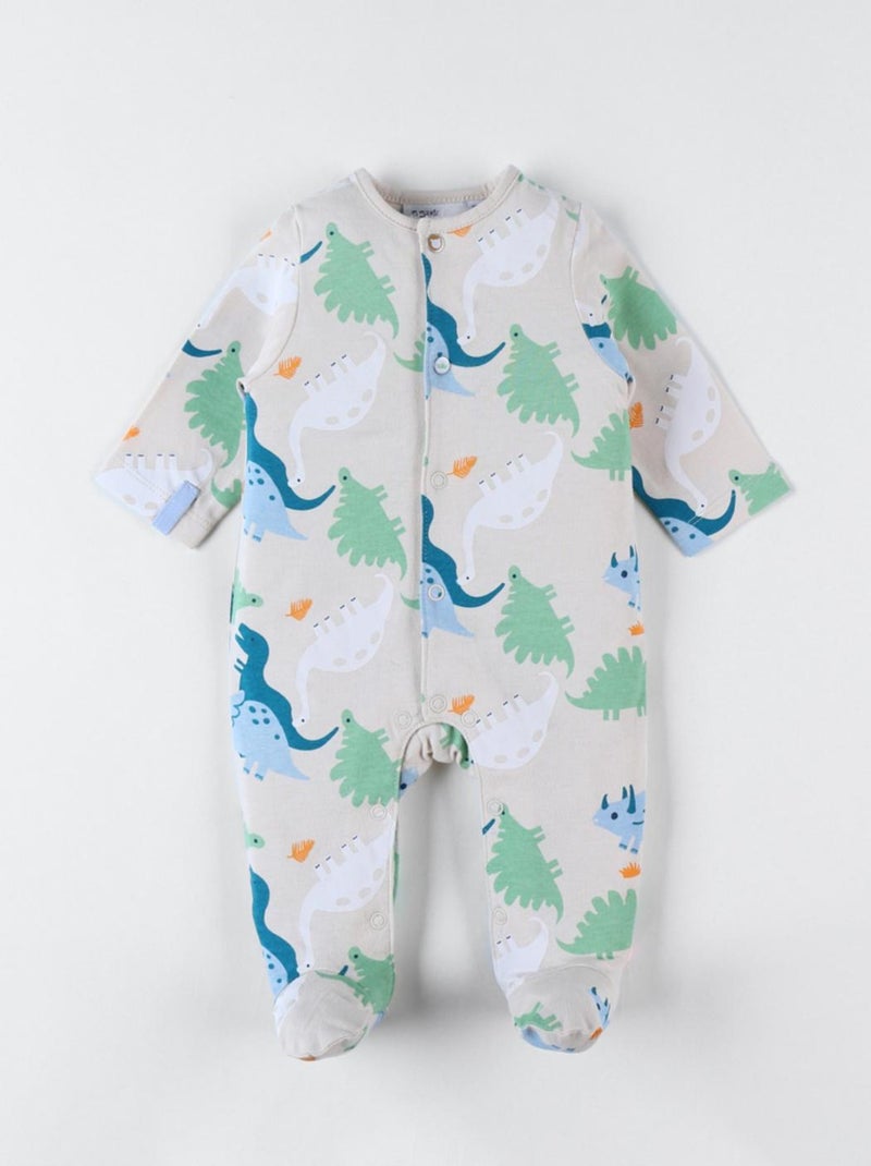 Pyjama 1 pièce imprimé dino en jersey, Noukie's Bleu - Kiabi