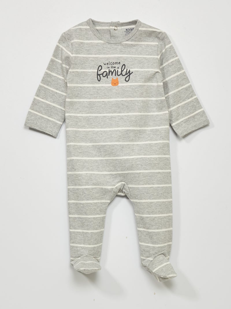 Pyjama 1 pièce imprimé Gris - Kiabi