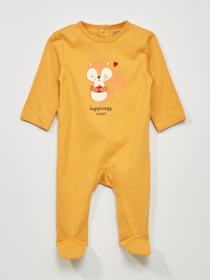 Pyjama 1 pièce imprimé Jaune - Kiabi