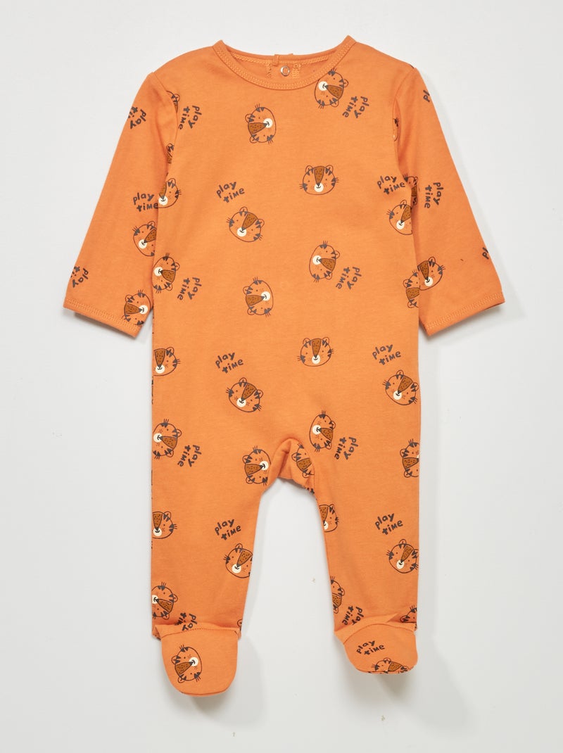Pyjama 1 pièce imprimé Orange - Kiabi