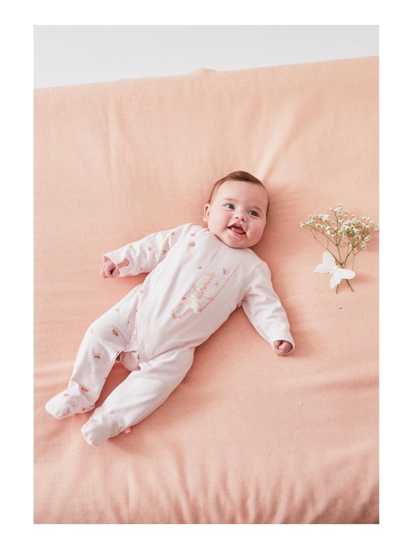 Pyjama Été Fille Imprimé Papillon – Combinaison Manches Longues Légère Et Douce, Style Mignon 146