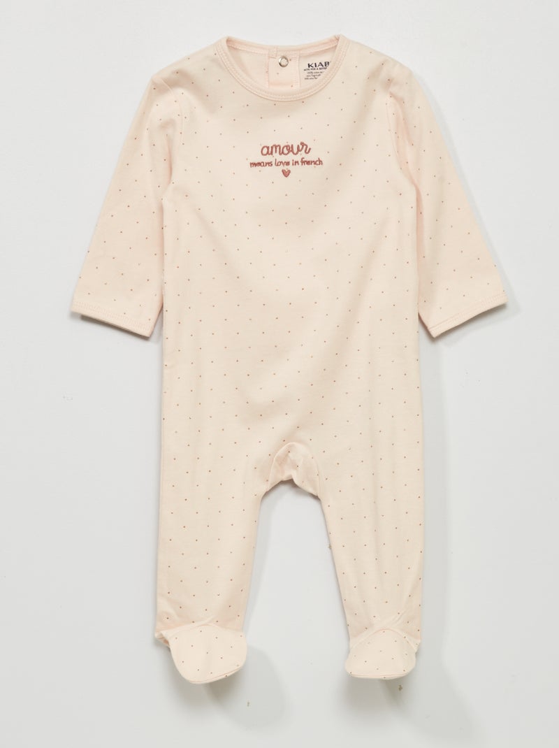 Pyjama 1 pièce imprimé Rose - Kiabi