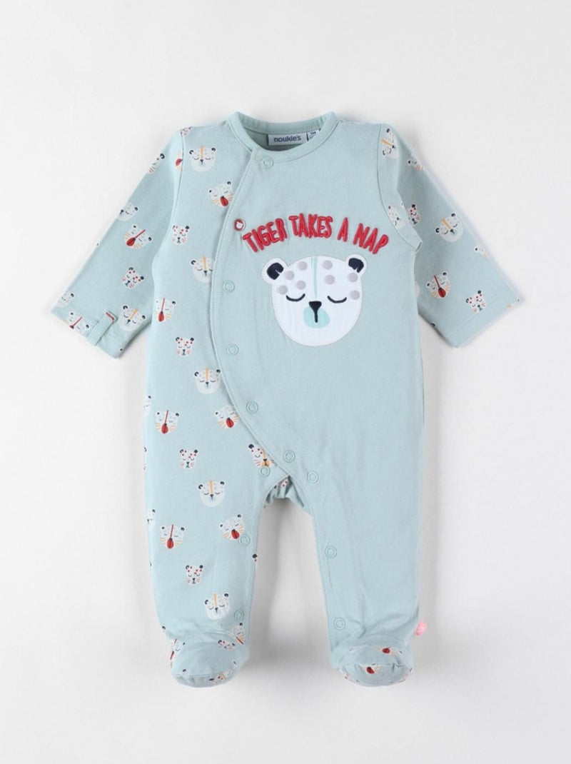 Pyjama 1 pièce imprimé tigres en jersey, Noukie's Bleu - Kiabi