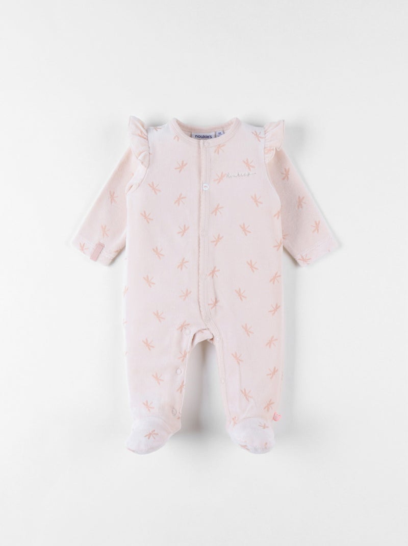 Pyjama 1 pièce imprimés libellules en velours, clair Noukie's Rose - Kiabi