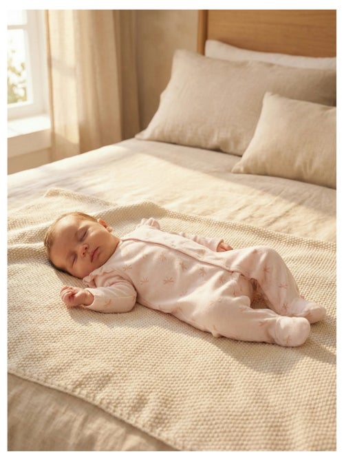 Pyjama 1 pièce imprimés libellules en velours, clair Noukie's - Kiabi