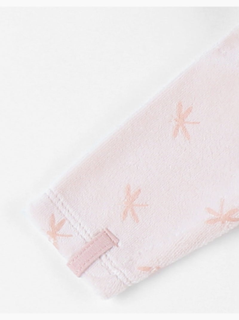 Pyjama 1 pièce imprimés libellules en velours, clair Noukie's Rose - Kiabi