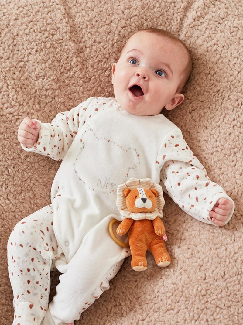 Pyjama 1 pièce Nouky terrazzo en velours, Beige - Kiabi