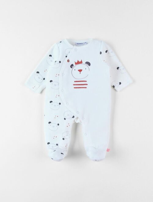 Pyjama bébé blanc ours 1 mois Céleste - Made in Bébé