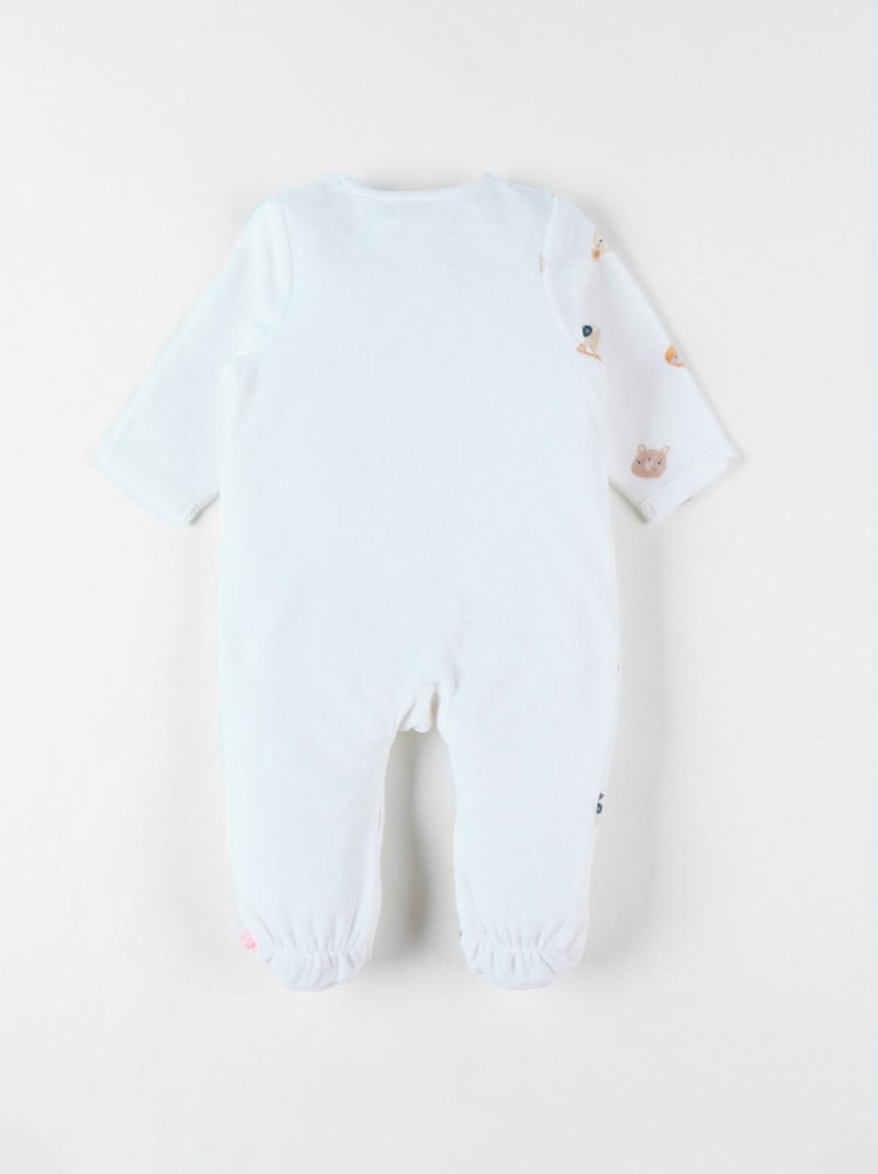 Pyjama 1 pièce ours en velours, Noukie's Blanc - Kiabi