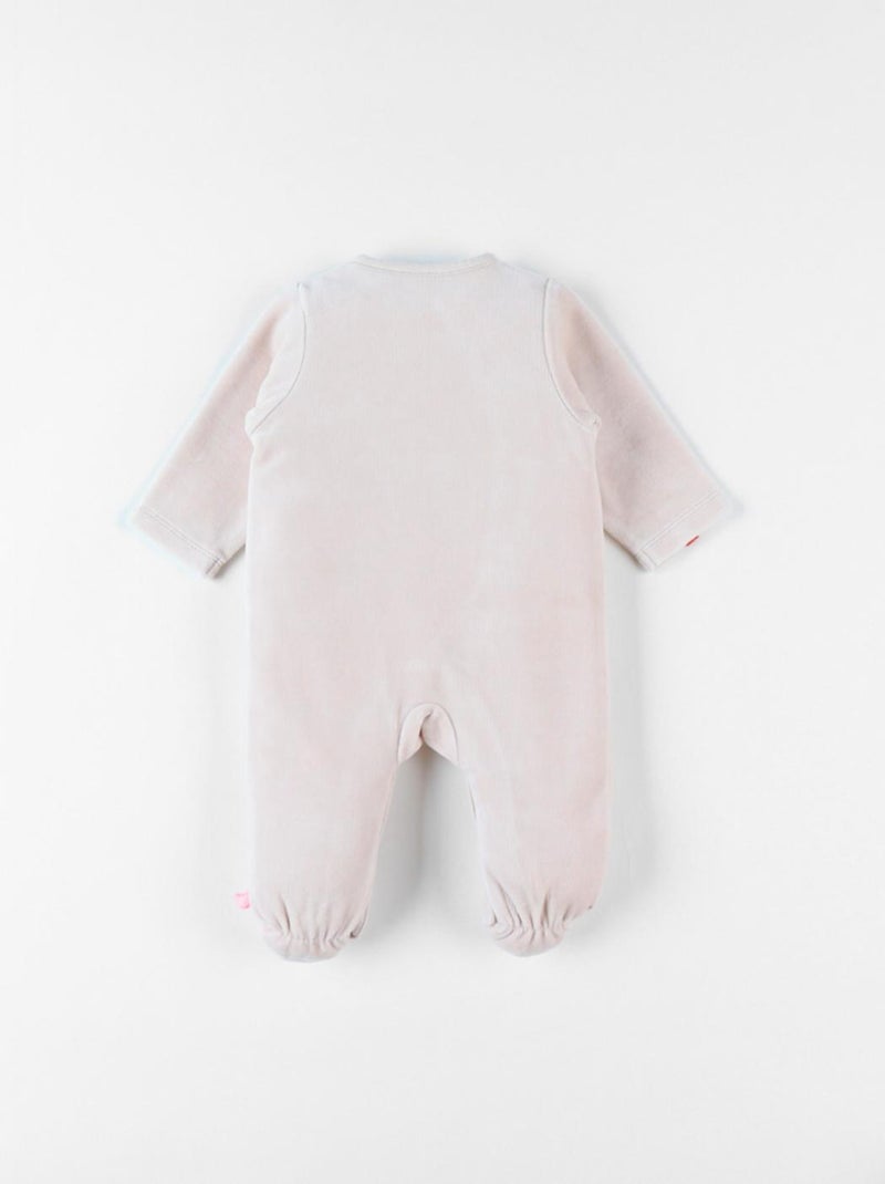 Pyjama 1 pièce raton laveur en velours, clair Noukie's Beige - Kiabi