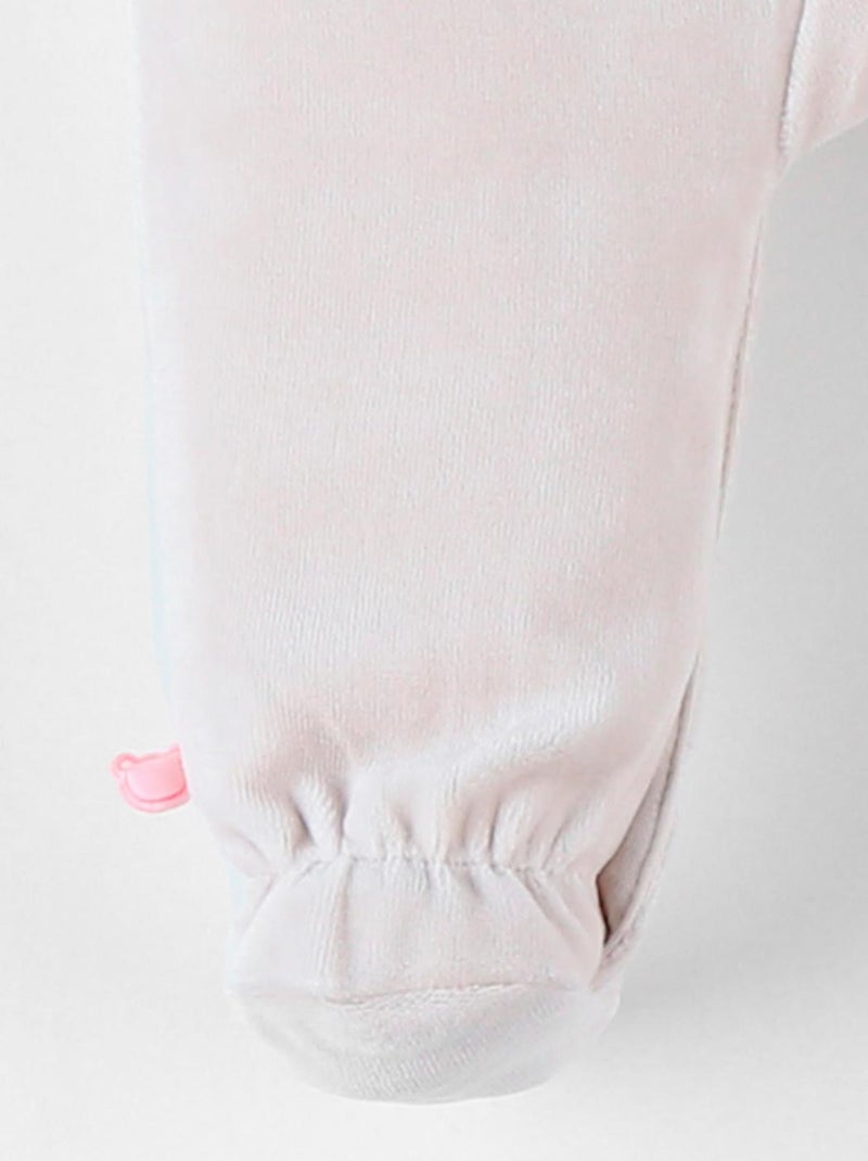 Pyjama 1 pièce raton laveur en velours, clair Noukie's Beige - Kiabi