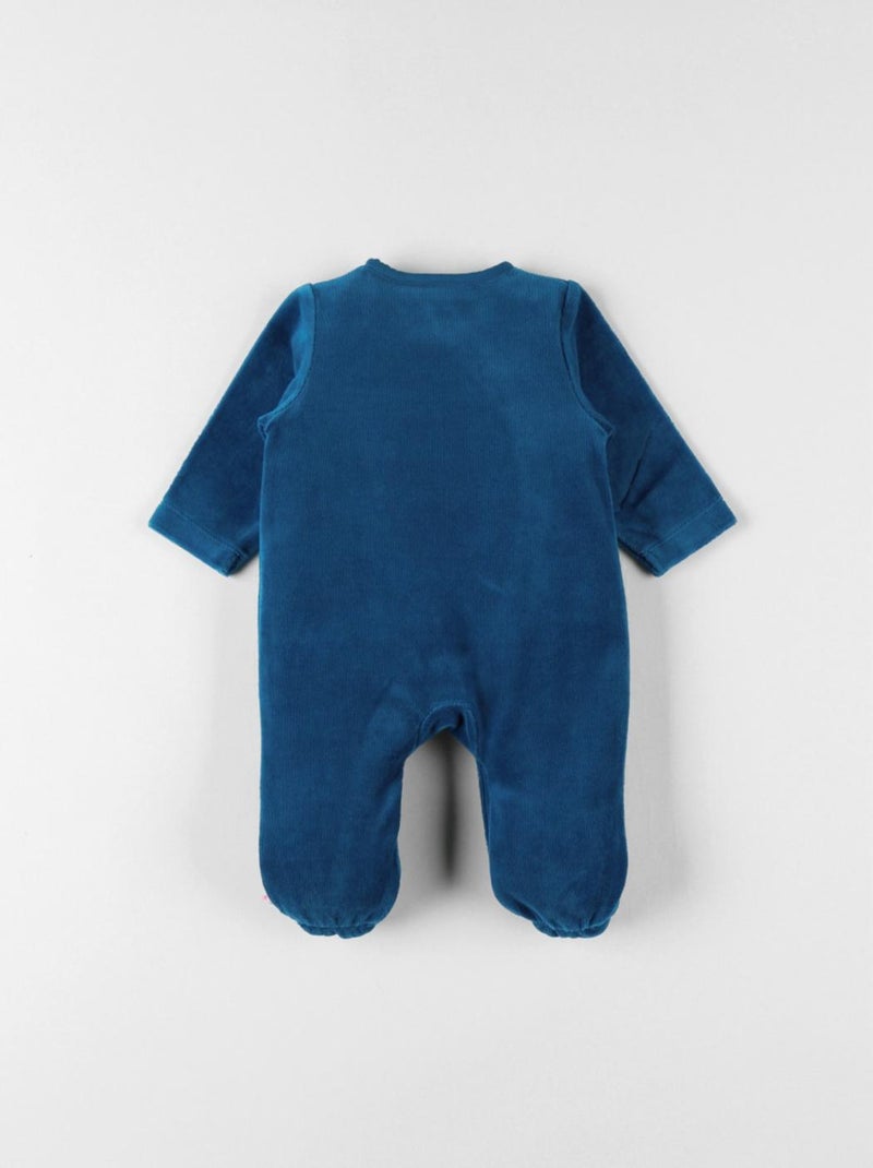 Pyjama 1 pièce rhinocéros en velours, canard Noukie's Bleu - Kiabi