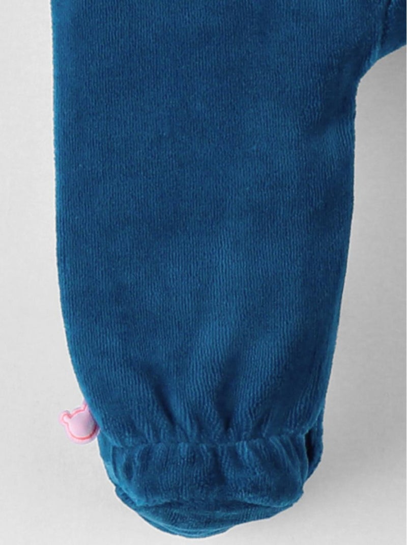 Pyjama 1 pièce rhinocéros en velours, canard Noukie's Bleu - Kiabi