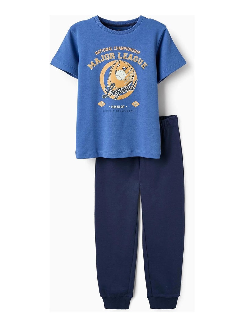 Pyjama 100 % coton, à motifs, fluorescent dans le noir ALL STARS COLLEGE Bleu - Kiabi