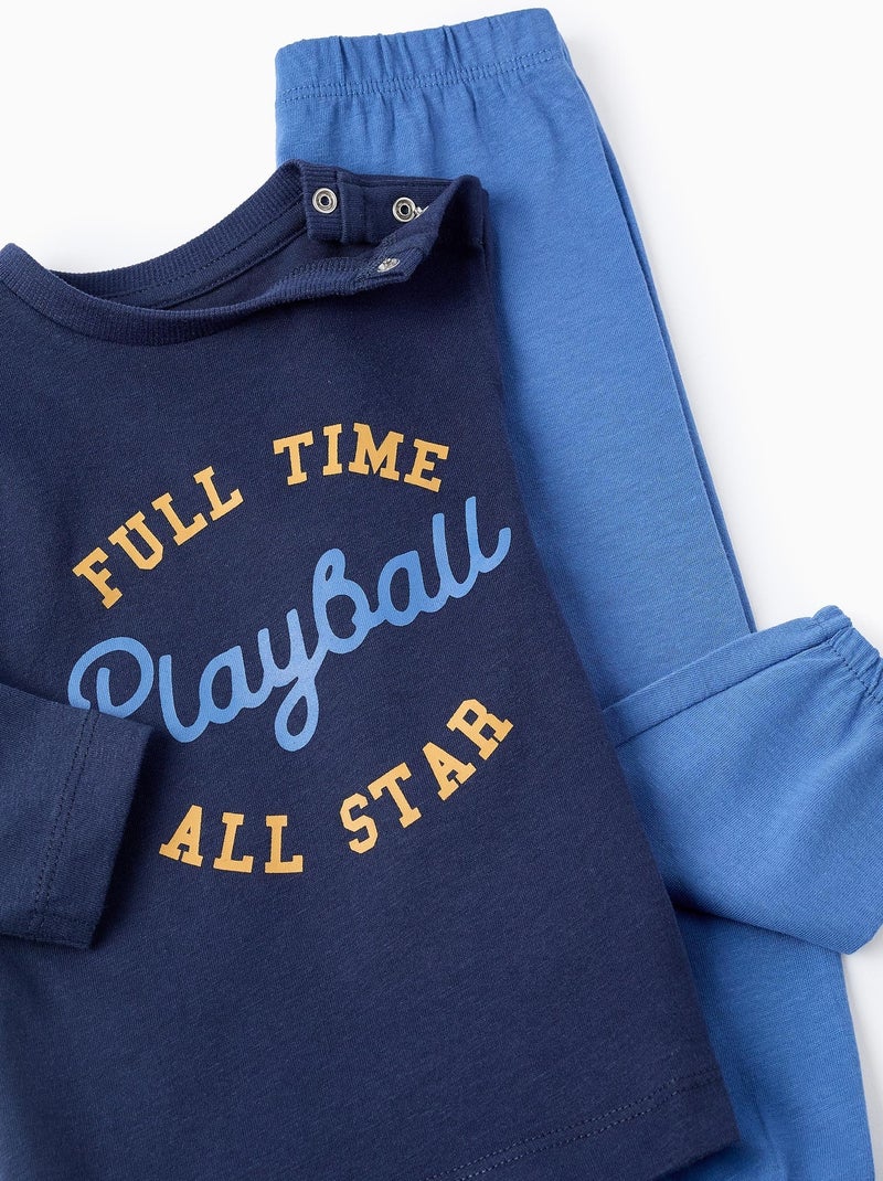 Pyjama 100% coton, avec impression ALL STARS COLLEGE Bleu foncé - Kiabi