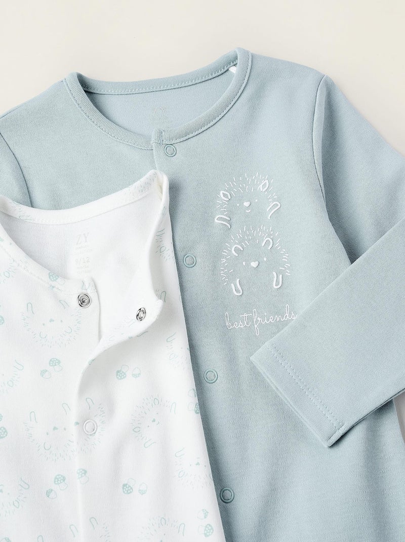 Pyjama 100% coton, avec impression Cute Forest Blanc Bleu - Kiabi