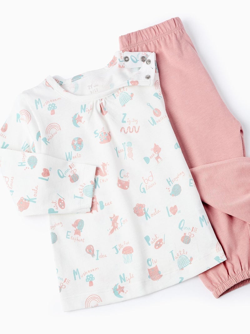 Pyjama 100% coton, avec motif LITERARY WORLD Blanc - Kiabi