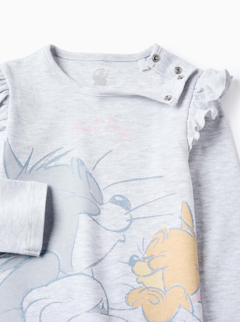 Pyjama 100% coton, avec volants, imprimé Tom & Jerry 0 Gris clair - Kiabi