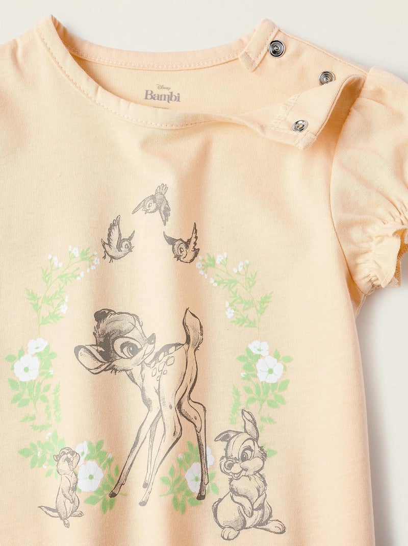 Pyjama 100 % coton, impression frontale DISNEY CLASSICS Orange corail - Kiabi