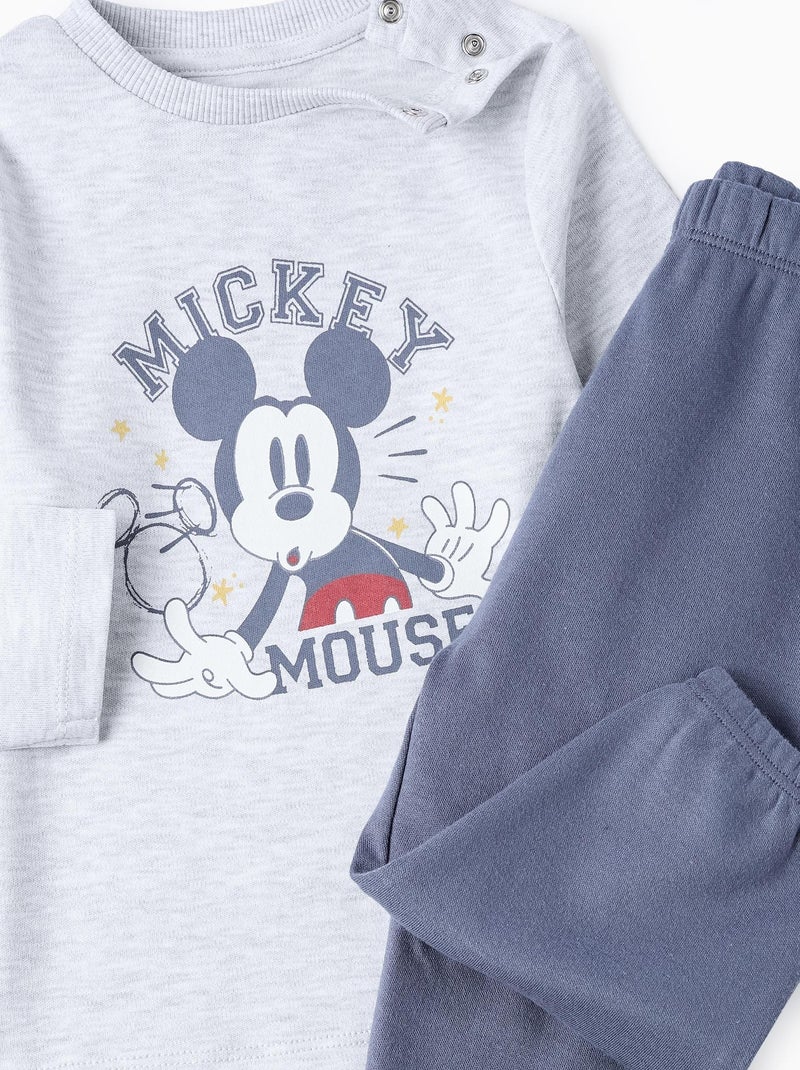 Pyjama 100% coton, imprimé Mickey MICKEY Gris Bleu - Kiabi
