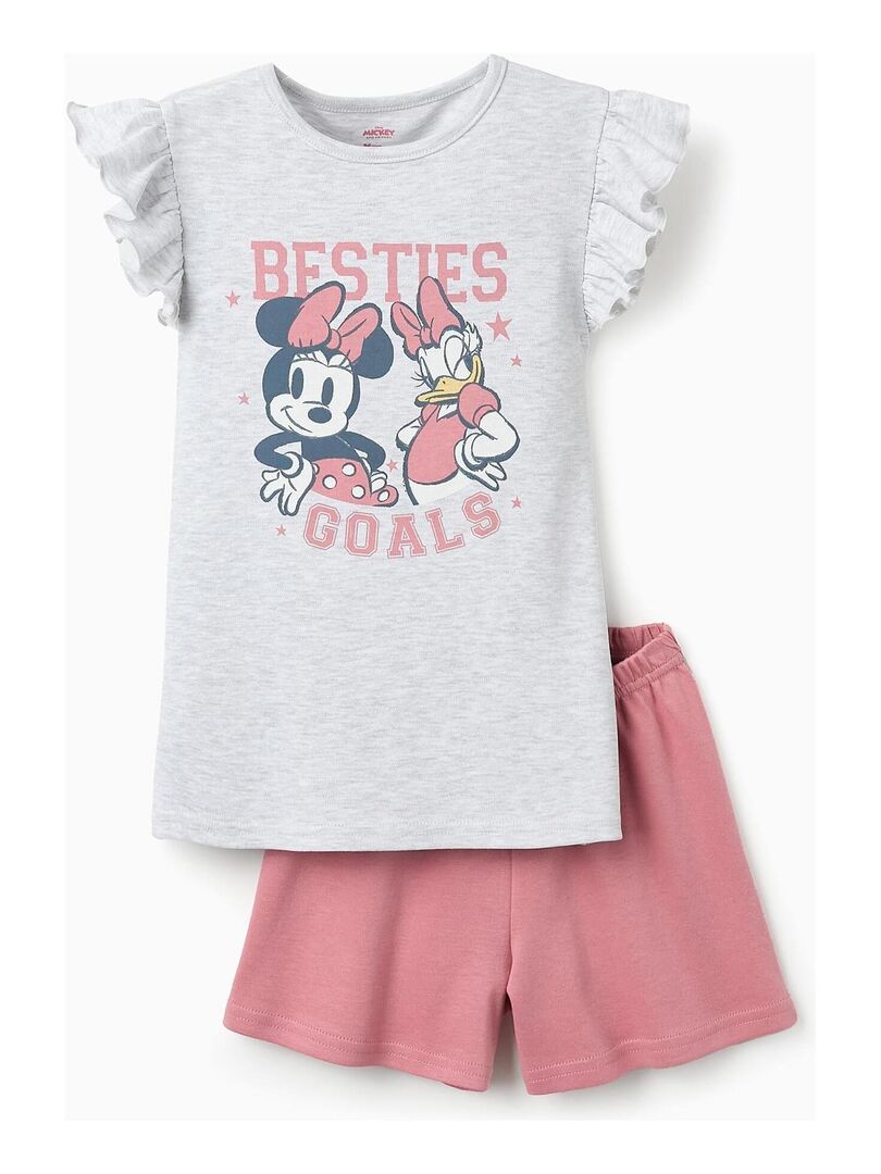 Pyjama 100% coton, imprimé Minnie MINNIE Gris Rose - Kiabi