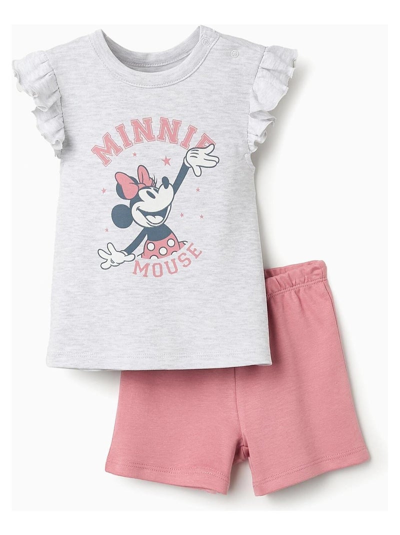 Pyjama 100% coton, imprimé Minnie MINNIE Gris Rose - Kiabi