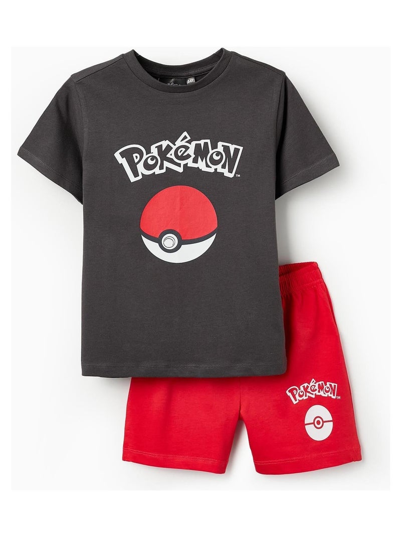 Pyjama 100% coton, imprimé Pokémon Gris foncé - Kiabi