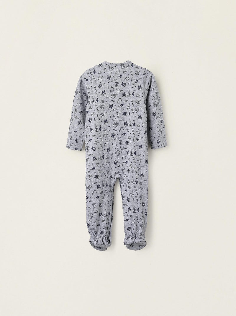 Pyjama 100% coton, imprimé tigre ALL STARS COLLEGE Bleu Gris - Kiabi