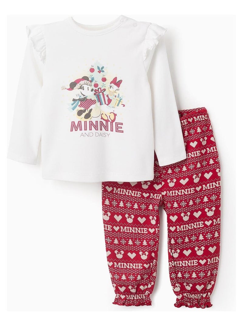 Pyjama 100% coton, thème Minnie/Noël MINNIE Blanc - Kiabi