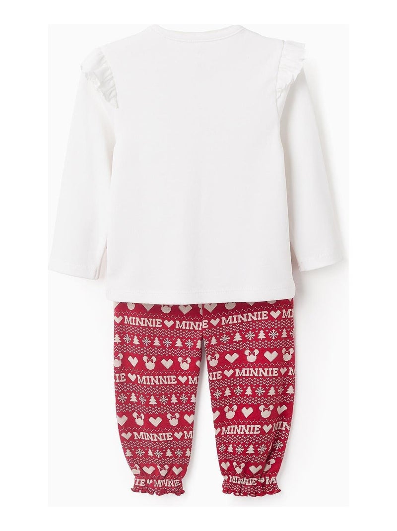 Pyjama 100% coton, thème Minnie/Noël MINNIE Blanc - Kiabi